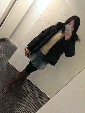 「コムサ」｜「アイテム（ブーツ）」を使った、Yui S.さん（レディース・150cm）の冬コーディネート