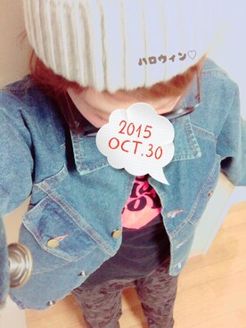 「裏ボア」｜「アイテム（ニットキャップ/ビーニー）」を使った、yummさん（レディース・151cm）の秋コーディネート