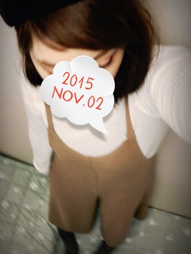 「STYLENANDA（スタイルナンダ）のアイテム（ハンチング/ベレー帽）」を使った、yummさん（レディース・151cm）の秋コーディネート