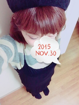 「STYLENANDA（スタイルナンダ）のアイテム（ハンチング/ベレー帽）」を使った、yummさん（レディース・151cm）の秋コーディネート