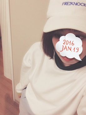 「イロチ買い」｜「アイテム（帽子）」を使った、yummさん（レディース・151cm）の冬コーディネート