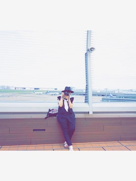 「To b. by agnes b.（トゥービーバイアニエスベー）のアイテム（ショルダーバッグ）」を使った、uca☺︎さん（レディース・164cm）の夏コーディネート