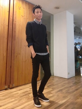 「5（ファイブ）のアイテム（その他トップス）」を使った、tang さん（メンズ・185cm）の秋コーディネート
