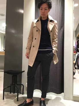 「アキコーデ」｜「アイテム（トレンチコート）」を使った、りゅーーーとさん（メンズ・174cm）の秋コーディネート