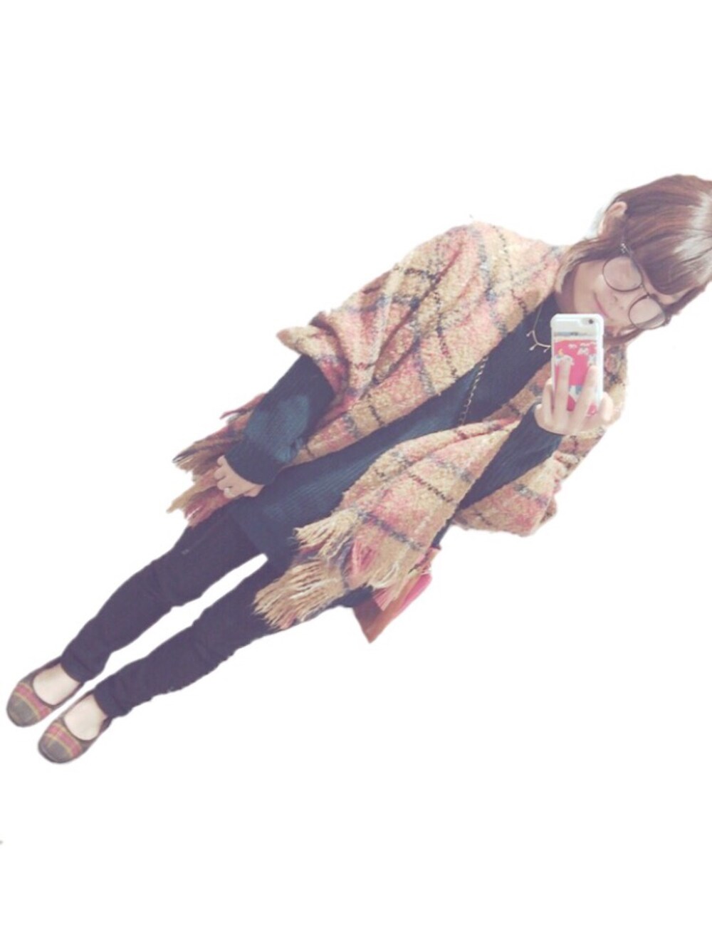 「studio clip、earth music&ecology、GU、ニット、スキニー」｜「studio CLIPのアイテム（マフラー、ブラウン系）」を使った、m i s aさん（レディース・155cm）の秋コーディネートの1枚目の写真
