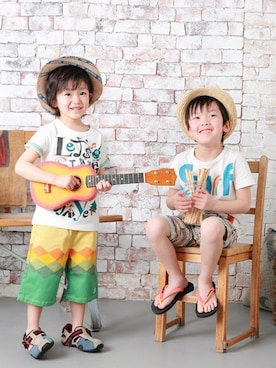 「KRIFF MAYER Kid's Collection（クリフメイヤーキッズコレクション）のアイテム」を使った、KRIFF MAYERさん（キッズ・113cm）の夏コーディネート