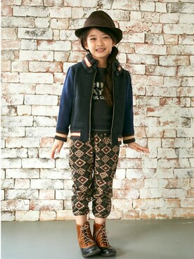 「KRIFF MAYER」｜「アイテム（スタジャン）」を使った、KRIFF MAYERさん（キッズ・117cm）の秋コーディネート