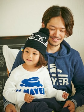 「KRIFF MAYER」｜「アイテム（ニットキャップ/ビーニー）」を使った、KRIFF MAYERさん（キッズ・103cm）の秋コーディネート