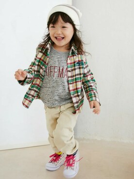 「KRIFF MAYER」｜「アイテム（ニットキャップ/ビーニー）」を使った、KRIFF MAYERさん（キッズ・94cm）の秋コーディネート
