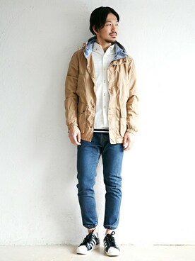 「KRIFF MAYER」｜「アイテム（マウンテンパーカー）」を使った、KRIFF MAYERさん（メンズ・173cm）の春コーディネート
