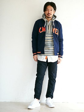 「KRIFF MAYER（クリフメイヤー）のアイテム（トップス）」を使った、KRIFF MAYERさん（メンズ・173cm）の春コーディネート