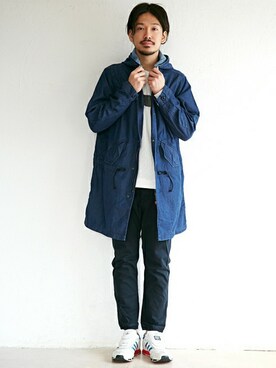 「KRIFF MAYER」｜「アイテム（モッズコート）」を使った、KRIFF MAYERさん（メンズ・173cm）の春コーディネート