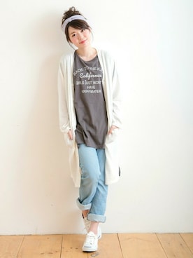 「レディース」｜「アイテム（チュニック）」を使った、KRIFF MAYERさん（レディース・162cm）の春コーディネート