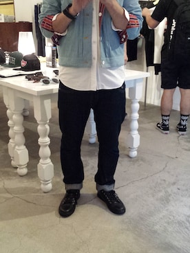 「SWAGGER（スワッガー）のアイテム（テーラードジャケット）」を使った、吉村 恭輔さん（メンズ・172cm）の春コーディネート