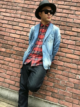 「SWAGGER（スワッガー）のアイテム（テーラードジャケット）」を使った、吉村 恭輔さん（メンズ・172cm）の春コーディネート