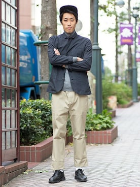 「GAP（ギャップ）のアイテム（ニット/セーター）」を使った、GapJapan_Menさん（メンズ・174cm）の秋コーディネート