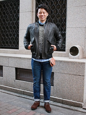 「グローブ」｜GapJapan_Menさん（メンズ・178cm）の冬コーディネート