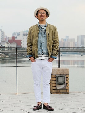 「GAP（ギャップ）のアイテム（ブルゾン）」を使った、GapJapan_Menさん（メンズ・170cm）の冬コーディネート