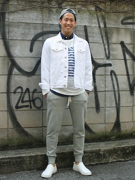 「GAP（ギャップ）のアイテム（ジャケット/アウター）」を使った、GapJapan_Menさん（メンズ・177cm）の春コーディネート