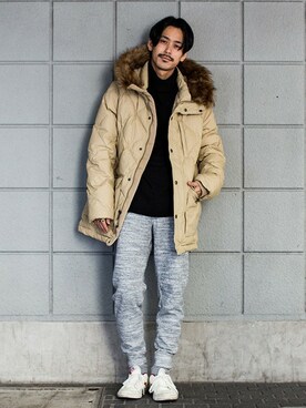 「GAP（ギャップ）のアイテム（ナイロンジャケット）」を使った、GapJapan_Menさん（メンズ・176cm）の冬コーディネート