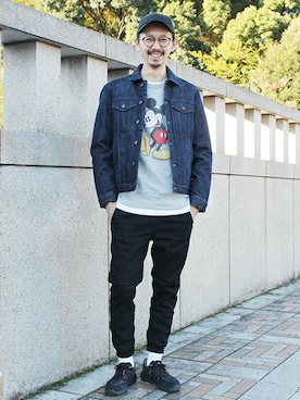 「スウェット×シャツ」｜GapJapan_Menさん（メンズ・175cm）の冬コーディネート