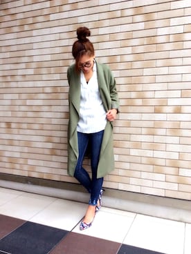 「VENCEEXCHANGE（ヴァンスエクスチェンジ）のアイテム（モッズコート）」を使った、azu329さん（レディース・165cm）の冬コーディネート