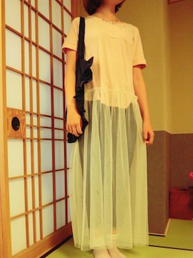 「EDWIN」｜「アイテム（ワンピース/ドレス）」を使った、nonoさん（レディース・155cm）の夏コーディネート