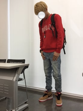 「CREWNECK」｜たいやきさん（メンズ・179cm）の秋コーディネート