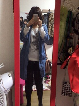 「LOWRYS FARM（ローリーズファーム）のアイテム（その他アウター、ブルー系）」を使った、COHさん（レディース・156cm）の春コーディネート