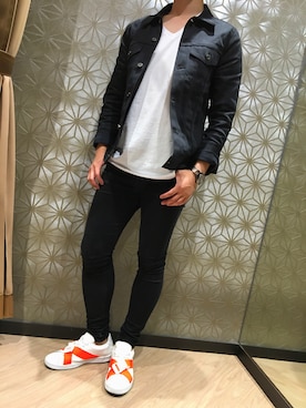 「DISCOVERED（ディスカバード）のアイテム（デニムジャケット）」を使った、あきばっちさん（メンズ・172cm）の夏コーディネート