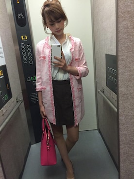 「ツイードコート」｜「アイテム（その他アウター）」を使った、Mariko Hirakiさん（レディース・167cm）の春コーディネート