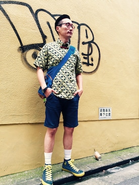 「BEAMS（ビームス）のアイテム（シャツ/ブラウス）」を使った、Leeさん（メンズ・174cm）の夏コーディネート