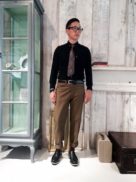 「JINS（ジンズ）のアイテム」を使った、Leeさん（メンズ・174cm）の夏コーディネート