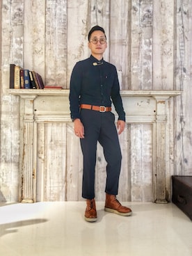 「アイテム（スラックス）」を使った、Leeさん（メンズ・174cm・30代）の秋コーディネート