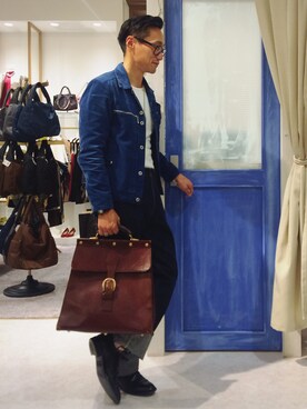 「IL BISONTE（イルビゾンテ）のアイテム（アクセサリー）」を使った、Leeさん（メンズ・174cm）の秋コーディネート