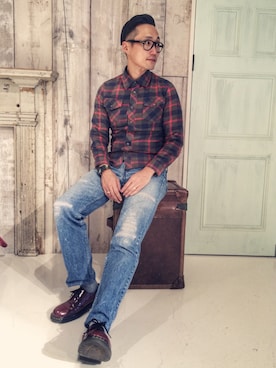 「TOM FORD（トム フォード）のアイテム」を使った、Leeさん（メンズ・174cm）の秋コーディネート