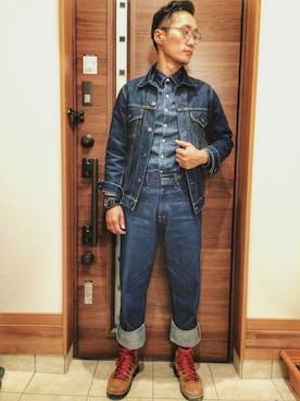 「アイテム（デニムジャケット）」を使った、Leeさん（メンズ・174cm・30代）の秋コーディネート
