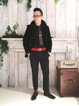 「アイテム（ピーコート）」を使った、Leeさん（メンズ・174cm・30代）の秋コーディネート