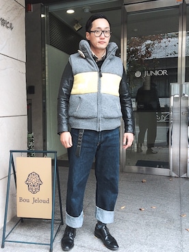 「POLO（ポロ）のアイテム」を使った、Leeさん（メンズ・174cm）の冬コーディネート