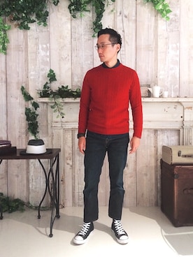 「Levi's（リーバイス）のアイテム（シューズ）」を使った、Leeさん（メンズ・174cm）の冬コーディネート