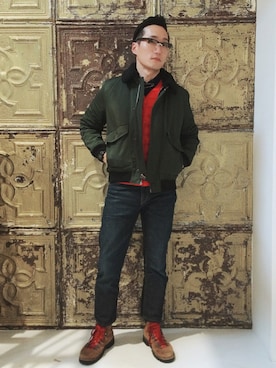 「リーバイス」｜Leeさん（メンズ・174cm）の冬コーディネート