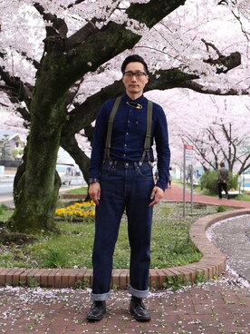 「niko and...（ニコアンド）のアイテム（財布/小物）」を使った、Leeさん（メンズ・174cm）の春コーディネート