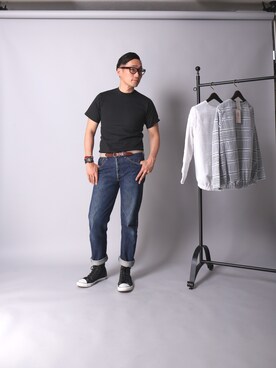 「JINS（ジンズ）のアイテム」を使った、Leeさん（メンズ・174cm）の春コーディネート