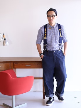 「IL BISONTE（イルビゾンテ）のアイテム（財布/小物）」を使った、Leeさん（メンズ・174cm）の夏コーディネート