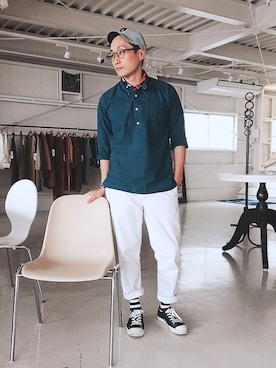 「Levi's」｜「アイテム（キャップ）」を使った、Leeさん（メンズ・174cm）の夏コーディネート