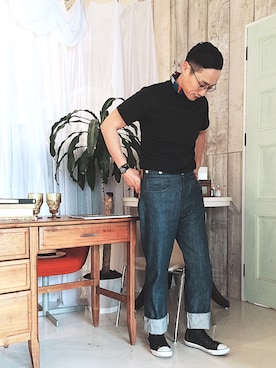 「501（ゴーマルイチ）のアイテム」を使った、Leeさん（メンズ・174cm）の夏コーディネート