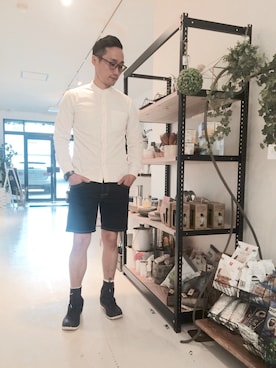 「アイテム（ブーツ）」を使った、Leeさん（メンズ・174cm）の夏コーディネート