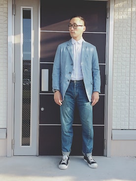 「Levi's RED（リーバイスレッド）のアイテム（パンツ）」を使った、Leeさん（メンズ・174cm）の夏コーディネート