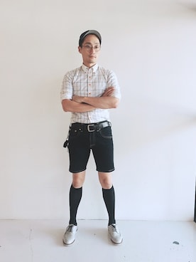 「Levi's」｜「アイテム（キャップ）」を使った、Leeさん（メンズ・174cm）の夏コーディネート
