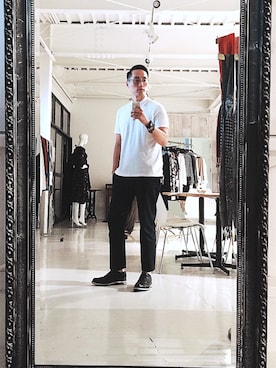 「H&M（エイチ・アンド・エム）のアイテム（スラックス）」を使った、Leeさん（メンズ・174cm）の夏コーディネート